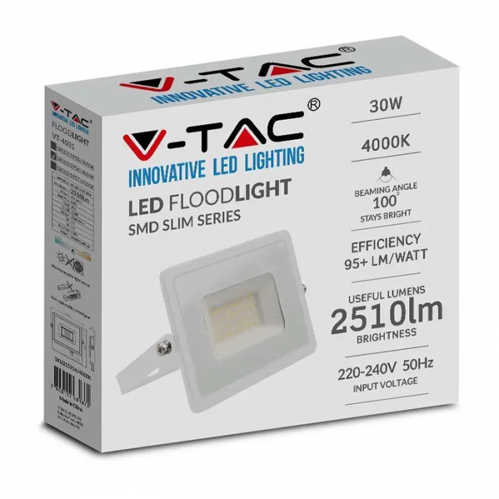 REFLECTOR LED SMD 30W 6400K IP65 - ALB [5]