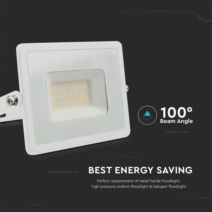 REFLECTOR LED SMD 30W 6400K IP65 - ALB [9]