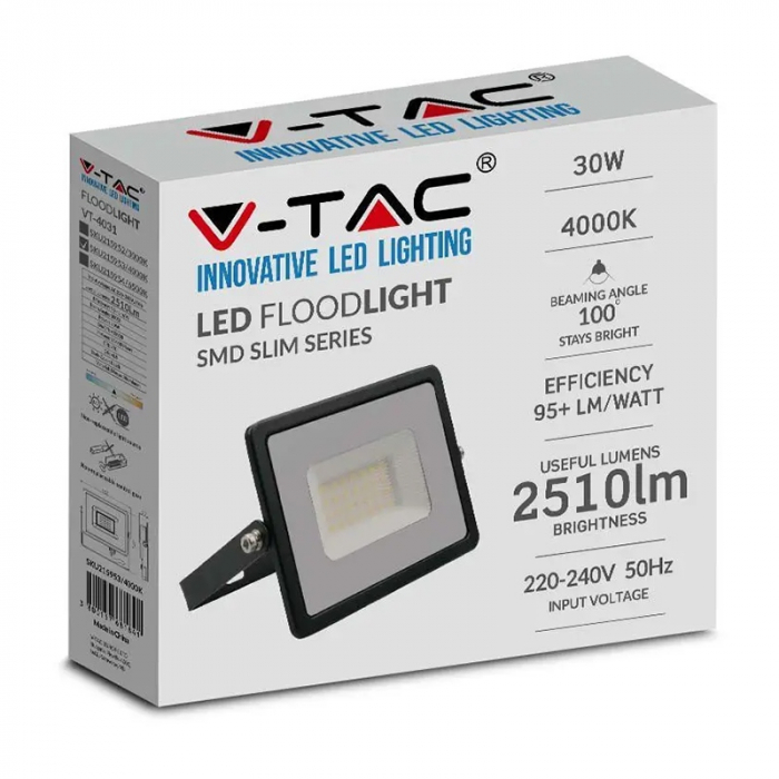 REFLECTOR LED SMD 30W 6400K IP65 - NEGRU [5]