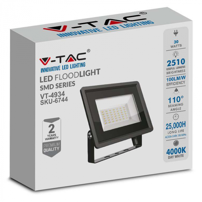 REFLECTOR LED SMD 30W 6500K IP65 - NEGRU [5]