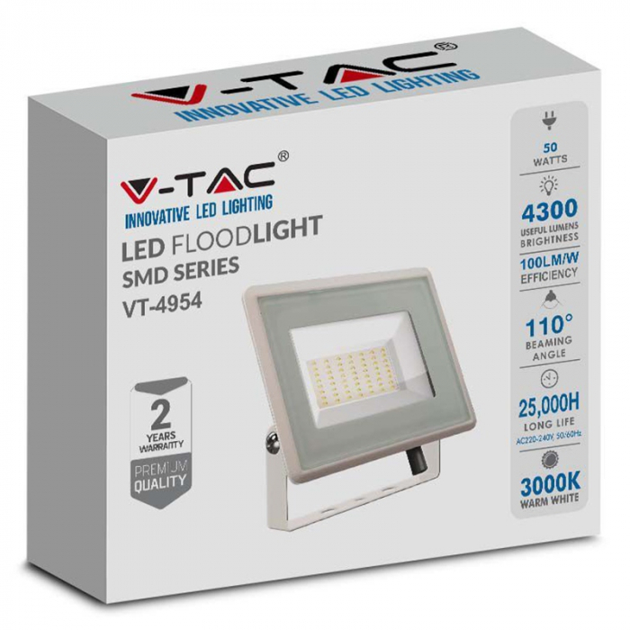 REFLECTOR LED SMD 50W 3000K IP65 -ALB [4]