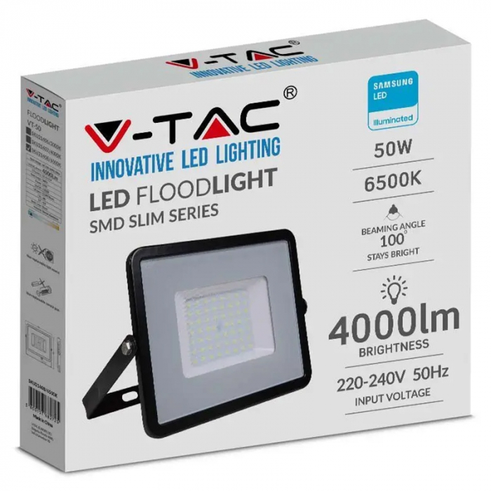 REFLECTOR LED SMD 50W 3000K IP65 NEGRU, CIP SAMSUNG [14]