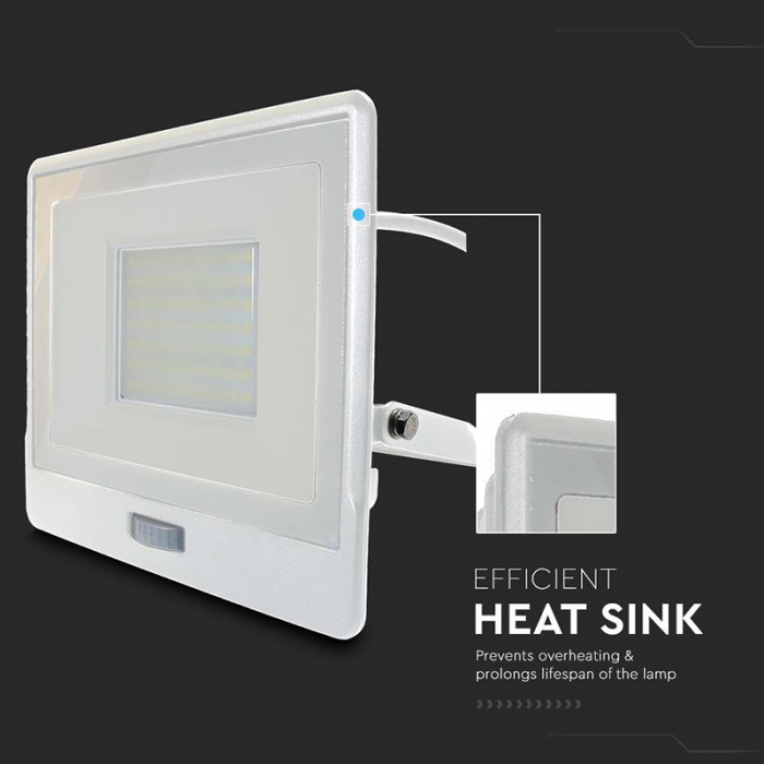 REFLECTOR LED SMD 50W 4000K IP65 CU SENZOR MISCARE - ALB [12]
