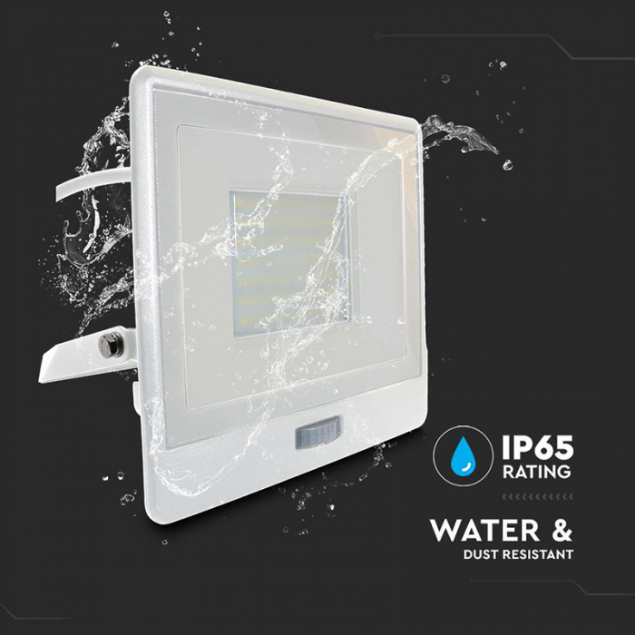 REFLECTOR LED SMD 50W 4000K IP65 CU SENZOR MISCARE - ALB [14]