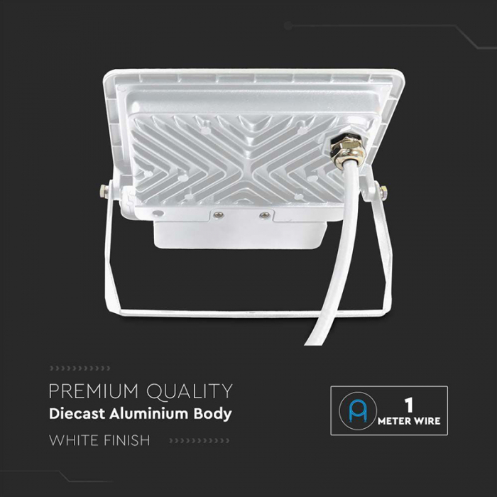 REFLECTOR LED SMD 50W 4000K IP65 CU SENZOR MISCARE - ALB [3]
