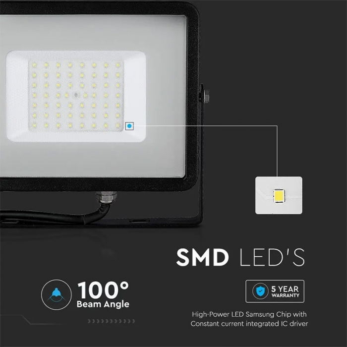 REFLECTOR LED SMD 50W 4000K IP65 NEGRU, CIP SAMSUNG [14]