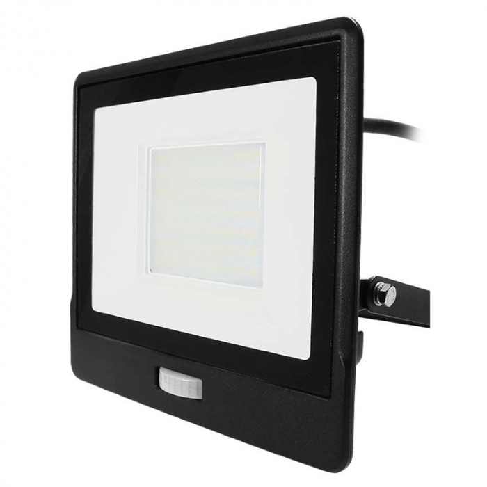 Reflector LED SMD, 50W, 6400K, IP65, cu senzor mișcare, negru, V-TAC, SKU-20291 [2]
