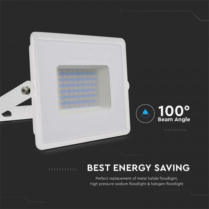 REFLECTOR LED SMD 50W 6500K IP65 - ALB [9]