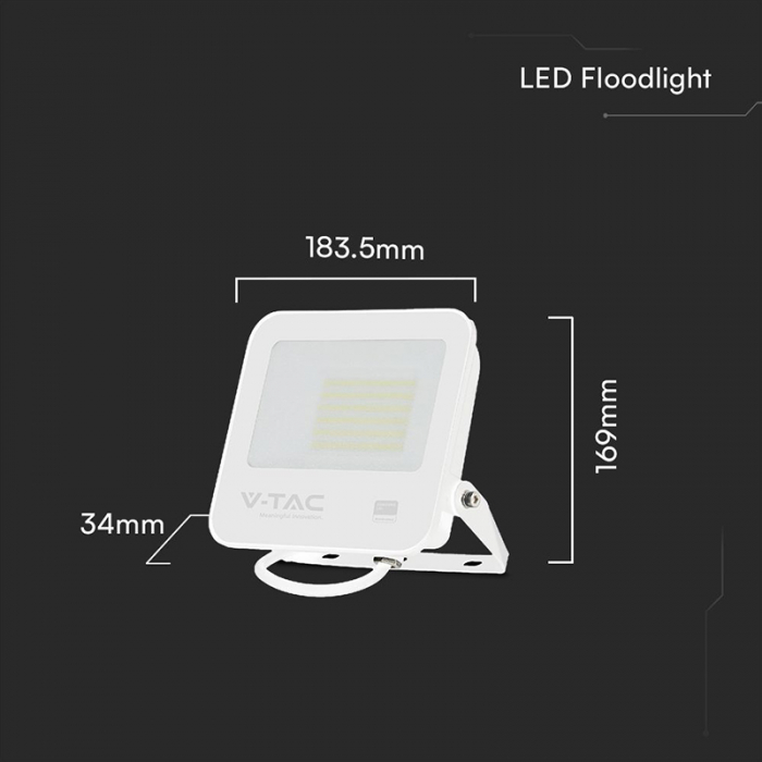 Reflector LED SMD, 50W, 6500K, IP65, cip Samsung, alb/gri, V-TAC, SKU-23690 [5]
