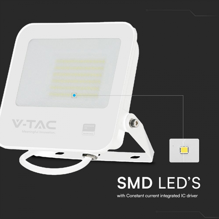 Reflector LED SMD, 50W, 6500K, IP65, cip Samsung, alb/gri, V-TAC, SKU-23690 [6]