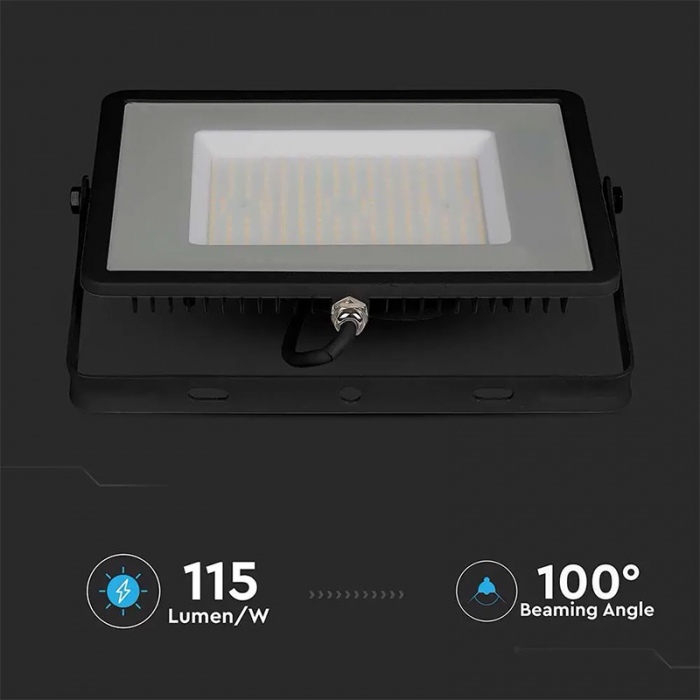 REFLECTOR LED SMD SLIM 100W 115LM/W 6400K IP65 NEGRU, CIP SAMSUNG [5]