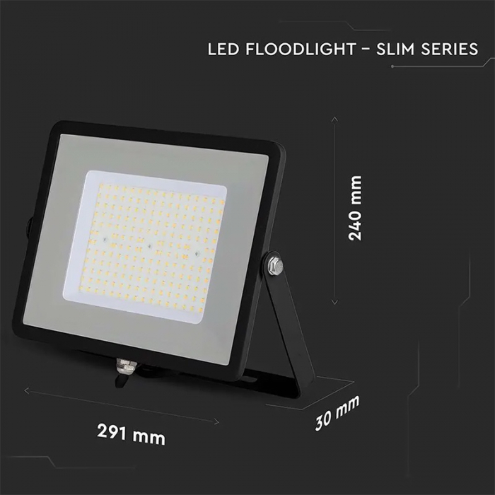 REFLECTOR LED SMD SLIM 100W 115LM/W 6400K IP65 NEGRU, CIP SAMSUNG [12]