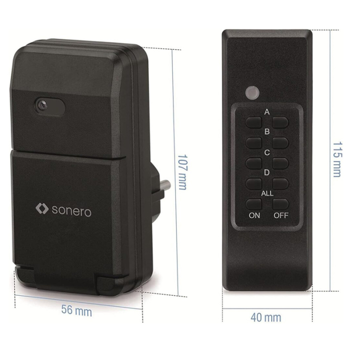 (S-RCS301) PRIZA PENTRU EXTERIOR CU TELECOMANDA 1100W SONERO [2]