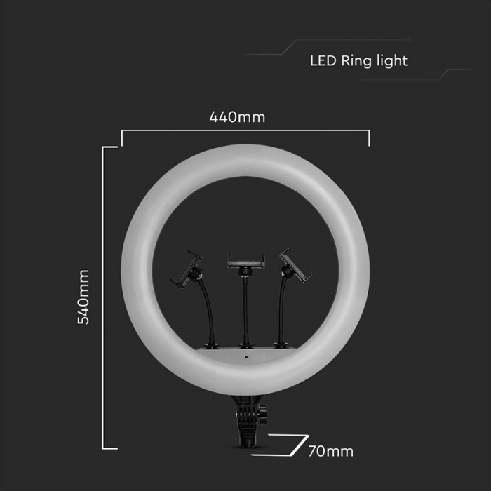 SELFIE RING LIGHT 55W CU TREPIED SI SUPORT 3 TELEFOANE [9]