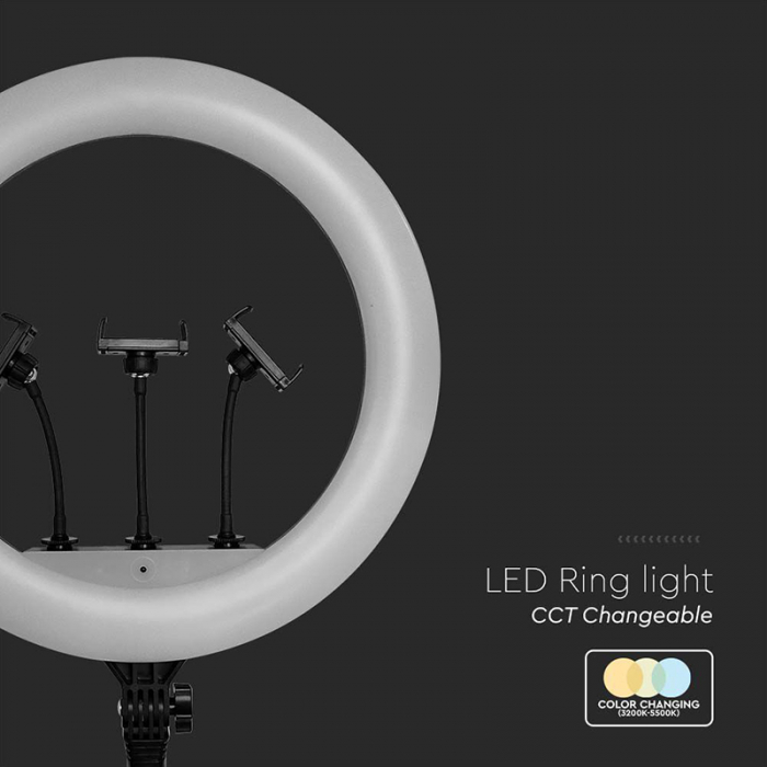 SELFIE RING LIGHT 55W CU TREPIED SI SUPORT 3 TELEFOANE [10]