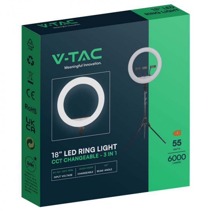 SELFIE RING LIGHT 55W CU TREPIED SI SUPORT 3 TELEFOANE [8]