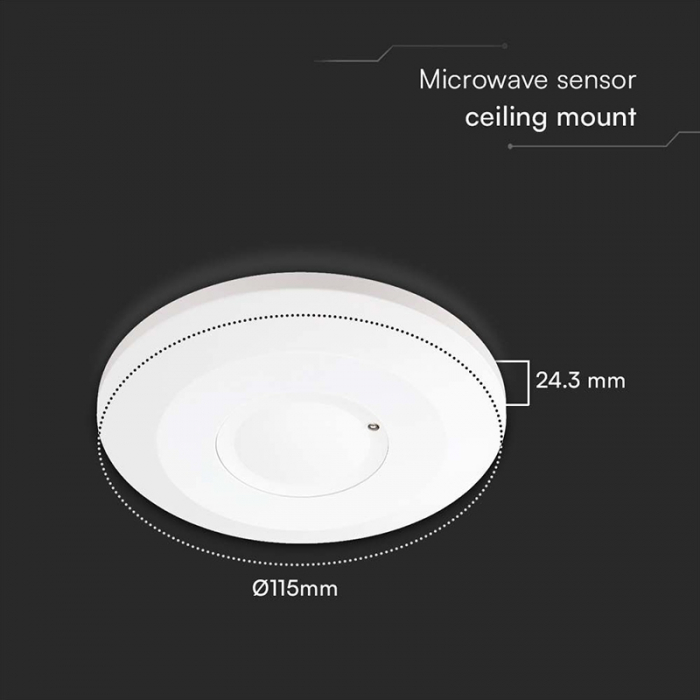SENZOR DE MISCARE 1000W 360GR IP20 - ALB [4]