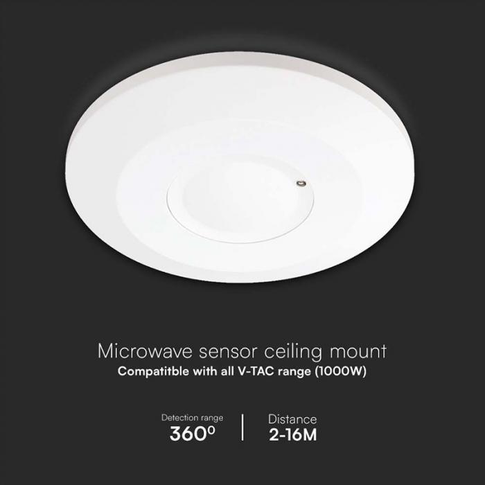SENZOR DE MISCARE 1000W 360GR IP20 - ALB [5]