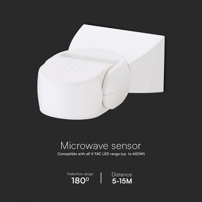 SENZOR DE MISCARE 300W 180GR IP65 - ALB [5]