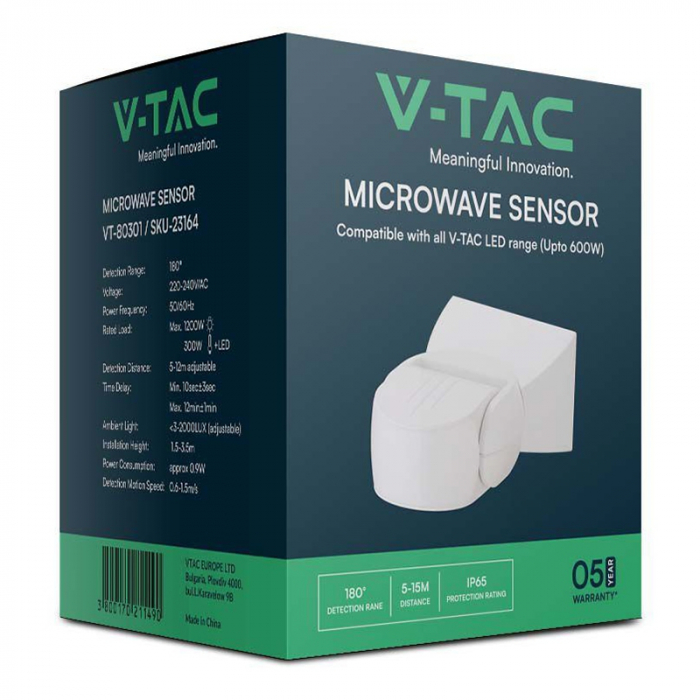 SENZOR DE MISCARE 300W 180GR IP65 - ALB [3]