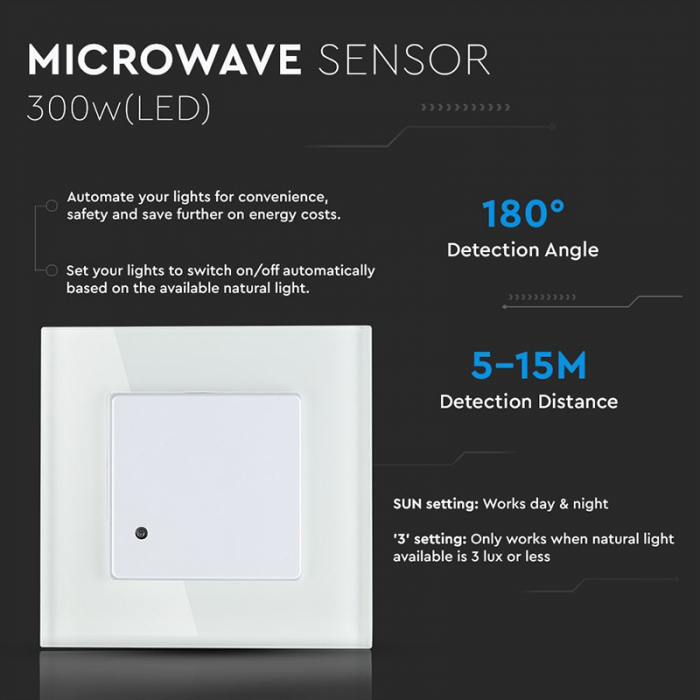SENZOR MISCARE 180GR 1200W MAX- ALB [10]
