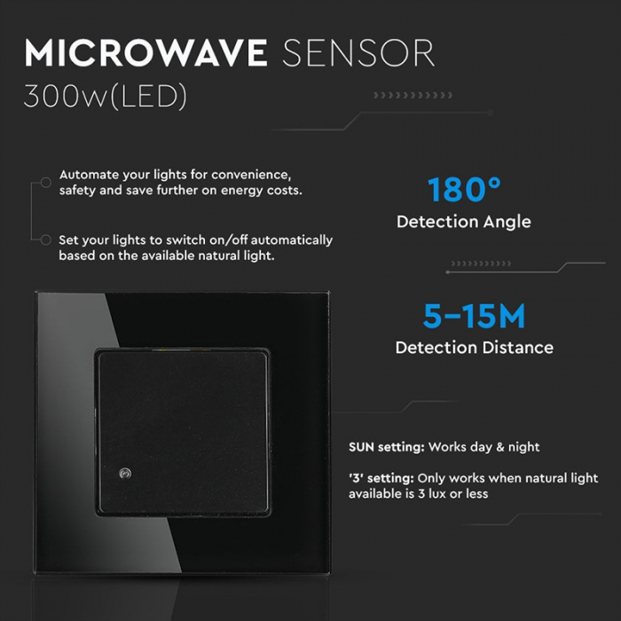 SENZOR MISCARE 180GR 1200W MAX - NEGRU [11]