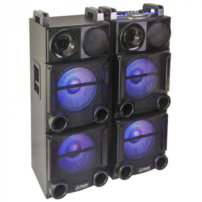 SET 2 BOXE 2X12"/30CM 1200W CU USB/SD/AUX/BLUETOOTH + TELECOMANDA [3]