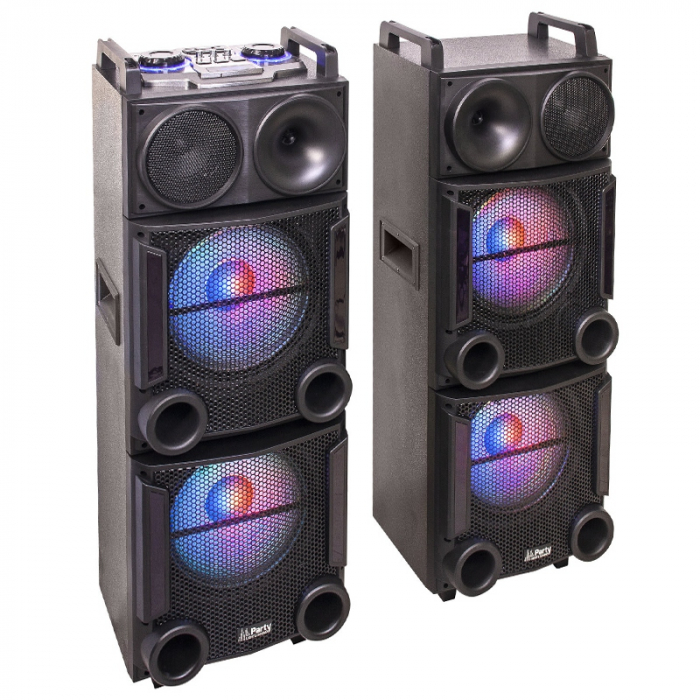 SET 2 BOXE 2X12"/30CM 1200W CU USB/SD/AUX/BLUETOOTH + TELECOMANDA [2]