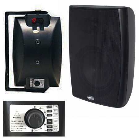 SET 2 BOXE SONORIZARE LINIE 4" 100V 30W NEGRU BST [4]