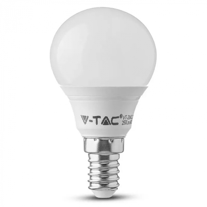 Set 3 becuri led P45 E14 6W 6400K alb rece V-tac [3]