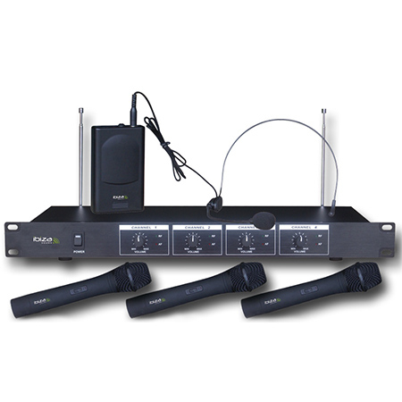 SET 4 MICROFOANE WIRELESS( 3 MANA + 1 CASCA) IBIZA [1]