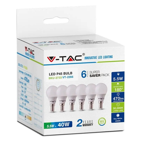 SET 6 BECURI E14 P45 5.5W 2700K ALB CALD [1]