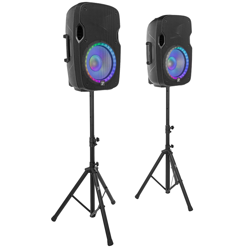 SET BOXE 2X12"/30CM 2X250W RMS 1 ACTIV + 1 PASIV USB/SD/BT/FM [13]