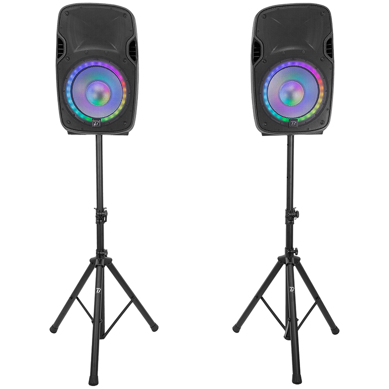 SET BOXE 2X12"/30CM 2X250W RMS 1 ACTIV + 1 PASIV USB/SD/BT/FM [2]