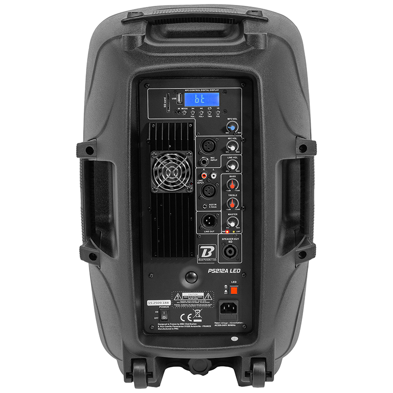 SET BOXE 2X12"/30CM 2X250W RMS 1 ACTIV + 1 PASIV USB/SD/BT/FM [19]
