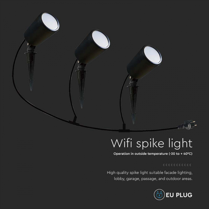 Set corp iluminat led RGB, 3in1, 5.2w, ip65, negru, V-TAC 3015 [5]