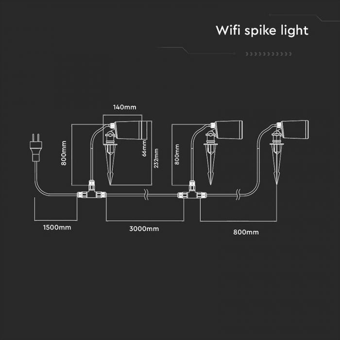 Set corp iluminat led RGB, 3in1, 5.2w, ip65, negru, V-TAC 3015 [4]