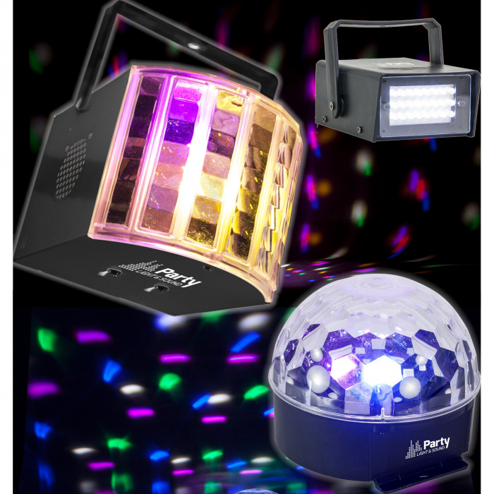 Set disco 1 stroboscop + 1 derby light + 1 astro light [5]