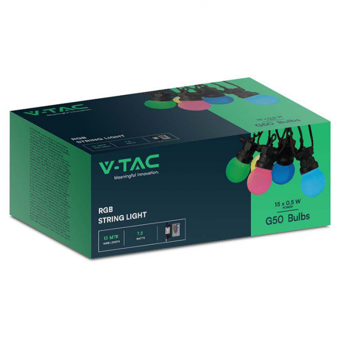 Ghirlanda luminoasa, 13 metri, 0.5W RGB IP44, v-tac [4]