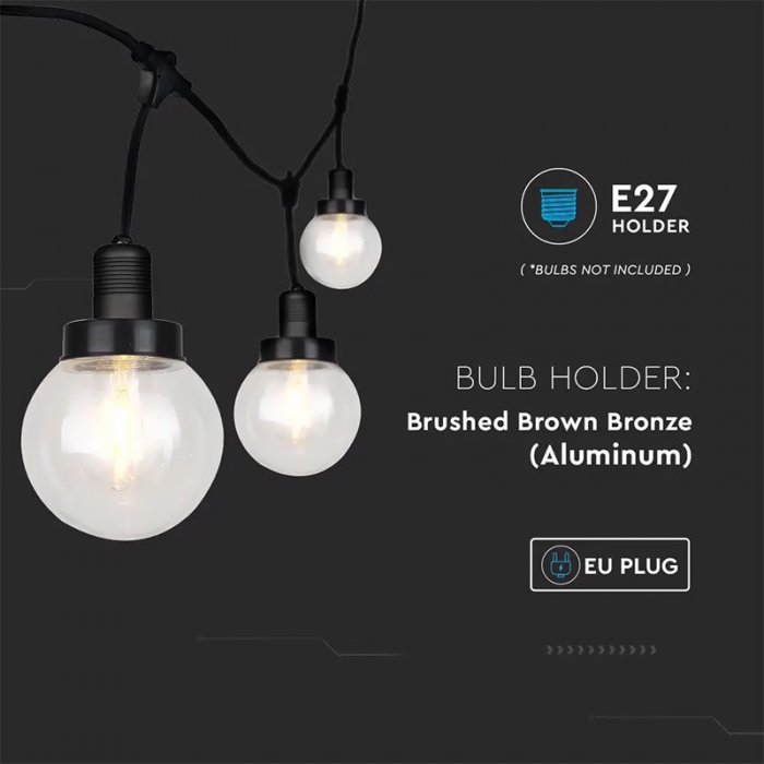 Ghirlanda luminoasa 6 becuri E27, 3metri, protectie IP65, V-TAC [5]