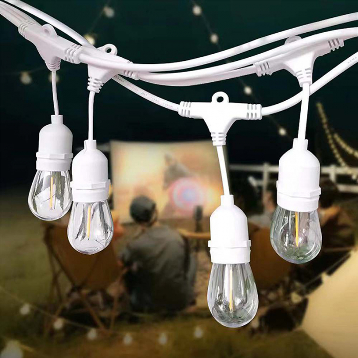Ghirlanda luminoasa 10 socluri pentru becuri E27, 15 metri, protectie IP65, V-TAC, alb [7]