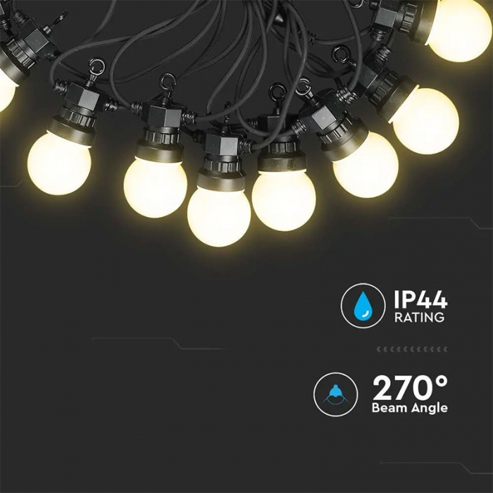 Ghirlanda luminoasa 20 becuri x 0.5W, 10 metri, lumina cald(3000K), protectie IP44, V-TAC [5]