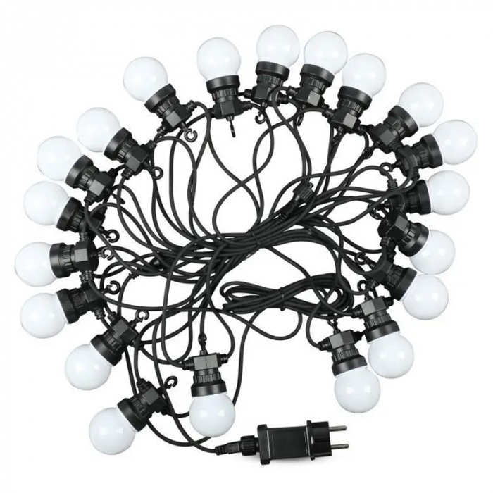 Ghirlanda luminoasa 20 becuri x 0.5W, 10 metri, lumina rece(6000 K), protectie IP44, V-TAC [2]