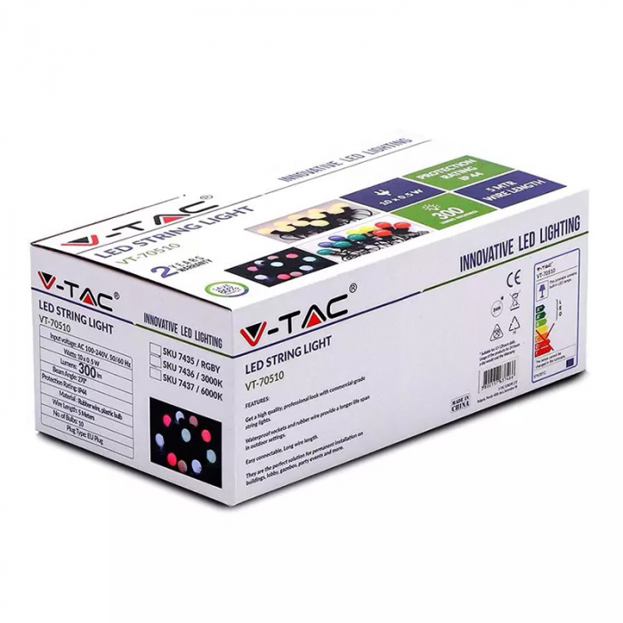 SIR ILUMINAT FESTIV IP44 5M 0.5W X 10 3000K ALB CALD [4]