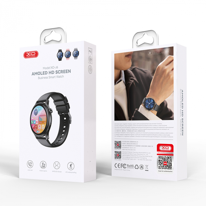 SMARTWATCH AMOLED J6 IP68 - NEGRU [4]