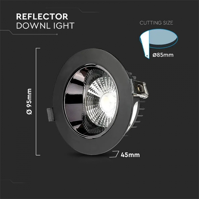 Spot LED 10W, 4000K, alb neutru, negru, V-TAC [7]