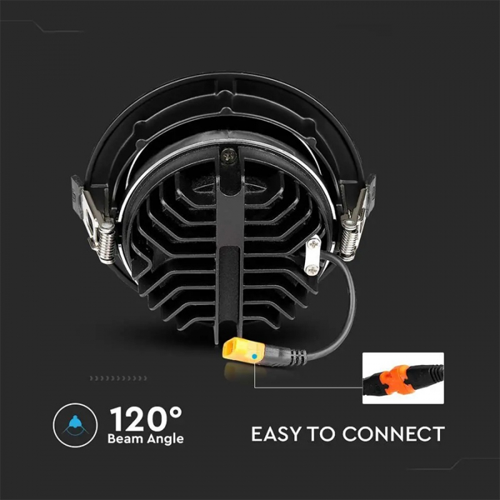 Spot LED 10W, 4000K, alb neutru, negru, V-TAC [9]