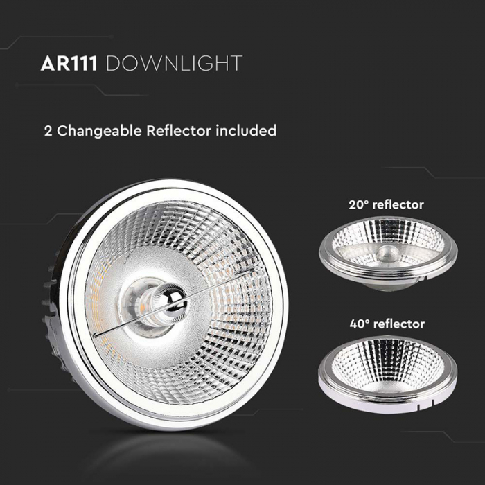 Spot led ar111 20w 6400k, alb rece, V-Tac [10]
