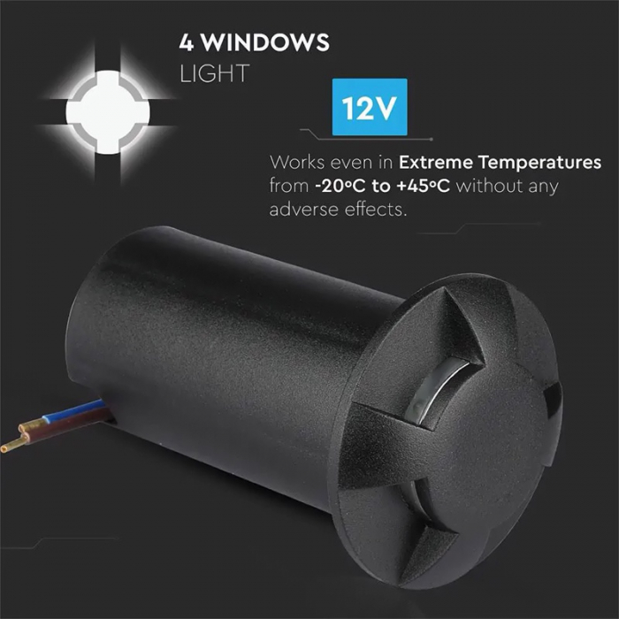 Spot led steplight, 1w, 6400k, alb rece, V-TAC 1472 [10]