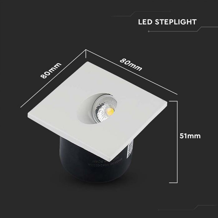 Corp spot de iluminat LED pentru scări, 3W, 4000K, alb neutru, V-TAC 211210 [10]